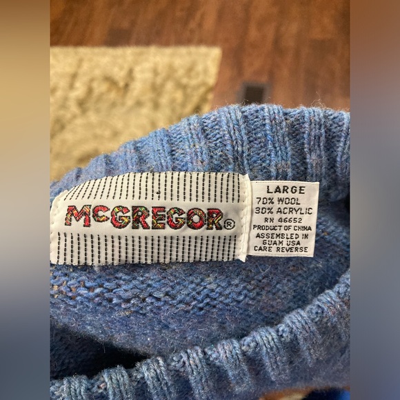 Mcgregor Powder Blue Wool Crewneck Knit Sweater Women's Size Large - Picture 2 of 3